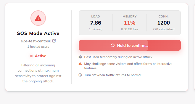 SOS/Lite Mode for DDoS/DoS attacks